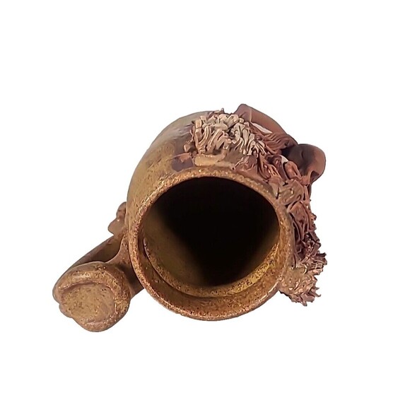 Studio Art Pottery Handmade Smiley Face Signed FYN Ugly Face Vintage-1976 - Picture 7 of 11